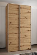 Penderie / Armoire à portes coulissantes / Fonction Soft-Close / 6 compartiments / 2 tringles à vêtements / 245,5 x 130 x 64 cm / 3 portes coulissantes / Couleur : Chêne Artisan