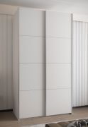 Penderie / Armoire à portes coulissantes / 245,5 x 130 x 64 cm / 6 compartiments / 6 étagères / 2 portes coulissantes / 2 tringles à vêtements / Couleur : Blanc / Soft-Close