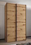 Penderie / Armoire à portes coulissantes / 245,5 x 140 x 64 cm / 2 tringles à vêtements / 2 portes coulissantes / 6 compartiments / 6 étagères / Couleur : Chêne Artisan