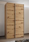 Penderie / Armoire à portes coulissantes / 245,5 x 140 x 64 cm / 2 tringles à vêtements / 2 portes coulissantes / 6 compartiments / Fonction Soft-Close / Couleur : Chêne Artisan