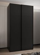 Penderie / Armoire à portes coulissantes / 245,5 x 140 x 64 cm / 2 tringles à vêtements / 2 portes coulissantes / Soft-Close / 6 compartiments / 6 étagères / Couleur : Noir