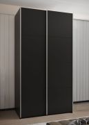 Penderie / Armoire à portes coulissantes / 245,5 x 140 x 64 cm / 2 tringles à vêtements / 2 portes coulissantes / Soft-Close / 6 étagères / 6 compartiments / Couleur : Noir