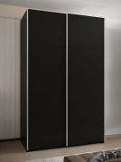 Penderie / Armoire à portes coulissantes / ABS protection des bords / 245,5 x 150 x 64 cm / 6 compartiments / 2 tringles à vêtements / 2 portes coulissantes / Soft-Close / Couleur : Noir