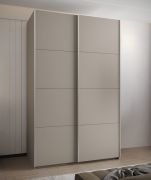 Penderie / Armoire à portes coulissantes / 245,5 x 160 x 64 cm / 2 tringles à vêtements /2 portes coulissantes / 11 compartiments / 6 étagères / Couleur : Cachemire / Soft-Close