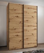 Penderie / Armoire à portes coulissantes /245,5 x 170 x 64 cm / 2 tringles à vêtements / 2 portes coulissantes / 11 compartiments / 6 étagères / Couleur : Chêne Artisan