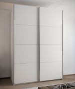 Penderie / Armoire à portes coulissantes / 11 compartiments / 6 étagères / 245,5 x 170 x 64 cm / 2 tringles à vêtements / 2 portes coulissantes / Couleur : Blanc / Soft-Close