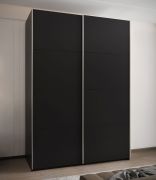 Armoire / Armoire à portes coulissantes | Fermeture en douceur | 245,5 x 170 x 64 cm | 10 étagères | 11 compartiments | 2 portes coulissantes | 2 tringles à vêtements | Couleur : noir