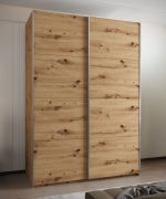 Penderie / Armoire à portes coulissantes / 11 compartiments / 245,5 x 180 x 64 cm / 2 tringles à vêtements / 2 portes coulissantes / 6 étagères / Couleur : Chêne Artisan
