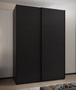 Penderie / Armoire à portes coulissantes / 11 compartiments / 245,5 x 180 x 64 cm / 2 portes coulissantes / 2 tringles à vêtements / 6 étagères / Couleur : Noir / Soft-Close