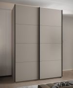 Penderie / Armoire à portes coulissantes / 245,5 x 180 x 64 cm / 2 tringles à vêtements / 2 portes coulissantes / 11 compartiments / 6 étagères / Couleur : Cachemire / Soft-Close