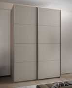 Armoire / Armoire à portes coulissantes | 2 portes coulissantes | 11 compartiments | 245,5 x 180 x 64 cm | 2 tringles à vêtements | 10 étagères | Couleur : cachemire | Fermeture en douceur