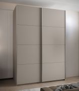 Penderie / Armoire à portes coulissantes / 2 tringles à vêtements / 245,5 x 180 x 64 cm / 11 compartiments / 6 étagères / 2 portes coulissantes / Couleur : Cachemire / Soft-Close