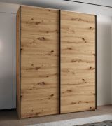 Penderie / Armoire à portes coulissantes / 245,5 x 190 x 64 cm / 2 tringles à vêtements / 2 portes coulissantes / 11 compartiments / 6 étagères / Couleur : Chêne Artisan
