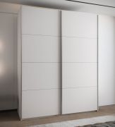 Penderie / Armoire à portes coulissantes / 6 étagères / 11 compartiments / 245,5 x 190 x 64 cm / 2 tringles à vêtements / 2 portes coulissantes / Couleur : Blanc / Soft-Close