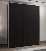 Penderie / Armoire à portes coulissantes / 2 portes coulissantes / 2 tringles à vêtements / 245,5 x 190 x 65 cm / 11 compartiments / 6 étagères / Couleur : Noir / Soft-Close