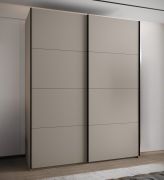 Penderie / Armoire à portes coulissantes / 2 portes coulissantes / 2 tringles à vêtements / 11 compartiments / 6 étagères /245,5 x 190 x 64 cm / Couleur : Cachemire / Soft-Close