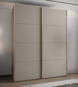 Penderie / Armoire à portes coulissantes / 2 portes coulissantes / 245,5 x 190 x 64 cm / 2 tringles à vêtements / 11 compartiments / 6 étagères / Couleur : Cachemire / Soft-Close
