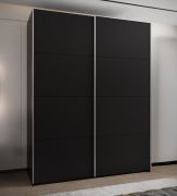 Armoire / Armoire à portes coulissantes | 2 tringles | 2 portes coulissantes | 245,5 x 200 x 64 cm | 10 étagères | 11 compartiments | Couleur : noir | Fermeture en douceur