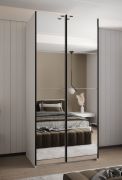 Penderie / Armoire à portes coulissantes / Soft-Close / 2 portes coulissantes / 2 tringles à vêtements/ 6 compartiments / 6 étagères / 245,5 x 110 x 64 cm / Couleur : Blanc