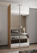 Penderie / Armoire à portes coulissantes / Soft-Close / 245,5 x 120 x 64 cm / 2 tringles à vêtements / 2 portes coulissantes / 6 étagères / Couleur : Chêne Artisan