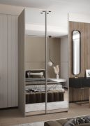 Penderie / Armoire à portes coulissantes / 245,5 x 120 x 64 cm / 6 compartiments / 6 étagères / 2 portes coulissantes / Soft-Close / 2 tringles à vêtements / Couleur : Cachemire