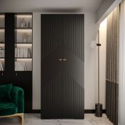 Armoire noire moderne Beskiden 08 | 12 compartiments | 2 portes | 236,5 x 100 x 47 cm