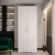 Armoire moderne Beskiden 11 blanche | 236 x 100 x 47 cm | 2 portes, 6 étagères, 2 tringles