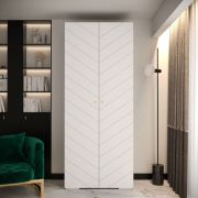 Armoire penderie Beskiden 15 blanche | 2 portes | 6 étagères | 2 tringles | 236,5 x 100 x 47 cm