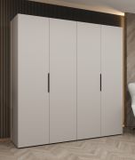 Armoire Korab 31 cachemire | 2 tringles | 2 mètres | 4 portes battantes | Poignées noires | Soft-Close
