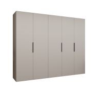 Armoire penderie Korab 42 | 3 barres de suspension | 5 portes pivotantes | Coloris cachemire | 250 cm