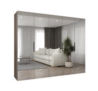 Armoire à portes battantes avec miroirs Korab 152 | Cachemire | 5 portes miroir | Largeur 2,5 m | Soft-Close
