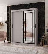 Armoire / Cachemire / 5 compartiments / 2 tringles / Finition haut de gamme / 150 x 62 x 200 cm / Armoire à portes coulissantes / Porte miroir décorative