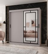 Armoire à portes coulissantes / Cachemire / 10 compartiments / 2 tringles / Finition haut de gamme / 180 x 62 x 200 cm / Armoire / Porte miroir / Design moderne