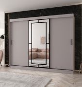 Penderie / Armoire à portes coulissantes / Cachemire / 10 compartiments / 2 tringles à vêtements / Finition haut de gamme / 250 x 62 x 200 cm / Porte miroir décorative