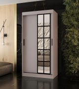 Armoire / Cachemire / 5 compartiments / 2 tringles / Finition haut de gamme / étroite / 100 x 62 x 200 cm / Armoire à portes coulissantes / Porte miroir décorative
