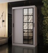 Armoire à portes coulissantes / Cachemire / 5 compartiments / 2 tringles / Finition haut de gamme / 120 x 62 x 200 cm / Armoire / Porte miroir / Design moderne