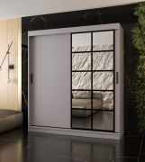 Armoire / Armoire à portes coulissantes / Cachemire / 10 compartiments / 2 tringles / Finition haut de gamme / 180 x 62 x 200 cm / Porte miroir décorative