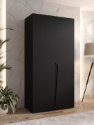 Armoire / 1 compartiment / Couleur : Noir / 1 tringle à vêtements / Fonction Soft-Close / 1 mètre de large / Poignées : Noir / Chants ABS / Dimensions : 100 x 52 x 202 cm