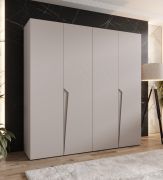 Armoire à portes battantes / 4 portes / Couleur : Cachemire / 2 compartiments / Fonction Soft-Close / 2 tringles à vêtements / Poignées : Cachemire / Dimensions : 200 x 52 x 202 cm / Penderie / Chants ABS