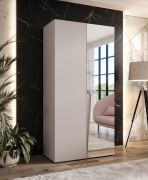 Armoire / 1 porte miroir / Couleur : Cachemire / 1 compartiment / Poignées : Cachemire / 1 tringle à vêtements / 1 mètre de large / Fonction Soft-Close / Dimensions : 100 x 52 x 202 cm