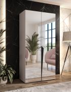 Penderie de chambre à coucher avec miroir / Couleur : Cachemire / Fonction Soft-Close / Armoire / Poignées : Noir / 1 compartiment / 1 tringle à vêtements / Chants ABS / Dimensions : 100 x 52 x 202 cm