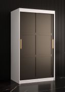 Armoire étroite Liskamm 02 | 5 compartiments | Blanc mat / Noir mat | 200 x 100 x 62 cm | Rangement optimisé