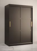 Armoire Liskamm 08 | Design épuré | Noir mat | 200 x 120 x 62 cm | 2 portes coulissantes