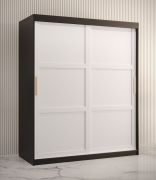 Armoire Liskamm 11 | Noir mat & Blanc mat | 200 x 150 x 62 cm | 5 étagères & 2 penderies