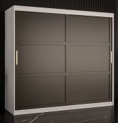 Armoire Liskamm 18 | Blanc mat / Noir mat | 200 x 200 x 62 cm | 10 compartiments & 2 tringles