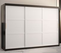 Armoire spacieuse Liskamm 23 | 10 compartiments | Noir mat & Blanc mat | 200 x 250 x 62 cm | 2 penderies
