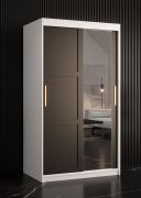 Armoire penderie Liskamm 26 | Design moderne blanc mat/noir mat | 200 x 100 x 62 cm | Grand espace de rangement