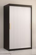 Armoire Balmenhorn 51 avec cinq compartiments | Noir mat / Blanc mat | 200 x 100 x 62 cm | Rangement optimisé
