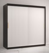 Armoire élégante Balmenhorn 63 | Noir mat / Blanc mat | 200 x 180 x 62 cm | 10 compartiments, 2 penderies