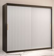 Armoire Balmenhorn 67 | Noir mat & Blanc mat | 200 x 200 x 62 cm | 2 penderies, 10 compartiments